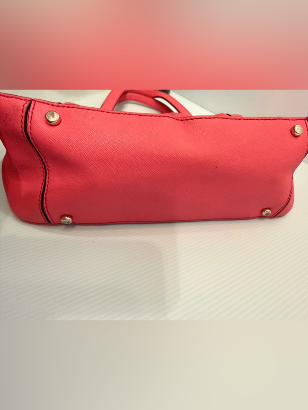 Kate Spade Raspberry Leather Tote Handbag - Picture 8 of 16
